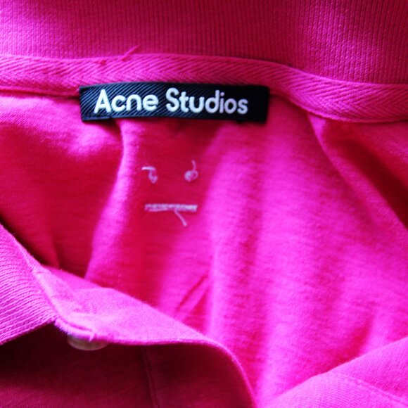 BNWT SS22 ACNE STUDIOS FACE MOTIF POLO SHIRT M - Picture 9 of 13